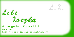 lili koczka business card